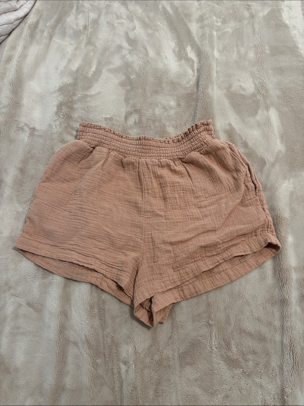 Billabong Women’s Lightweight Brown Gauze Elastic-Waist Shorts